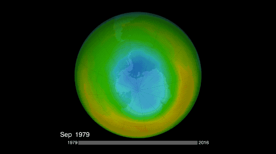 площадь озоновой дыры над Антарктидой сократилась до уровня 1988 года