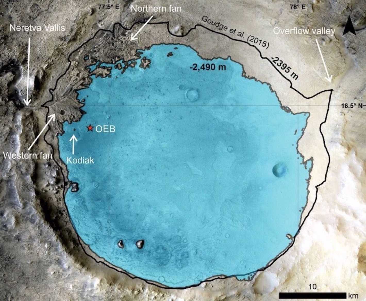 Perseverance подтвердил существование древнего озера на месте марсианского кратера