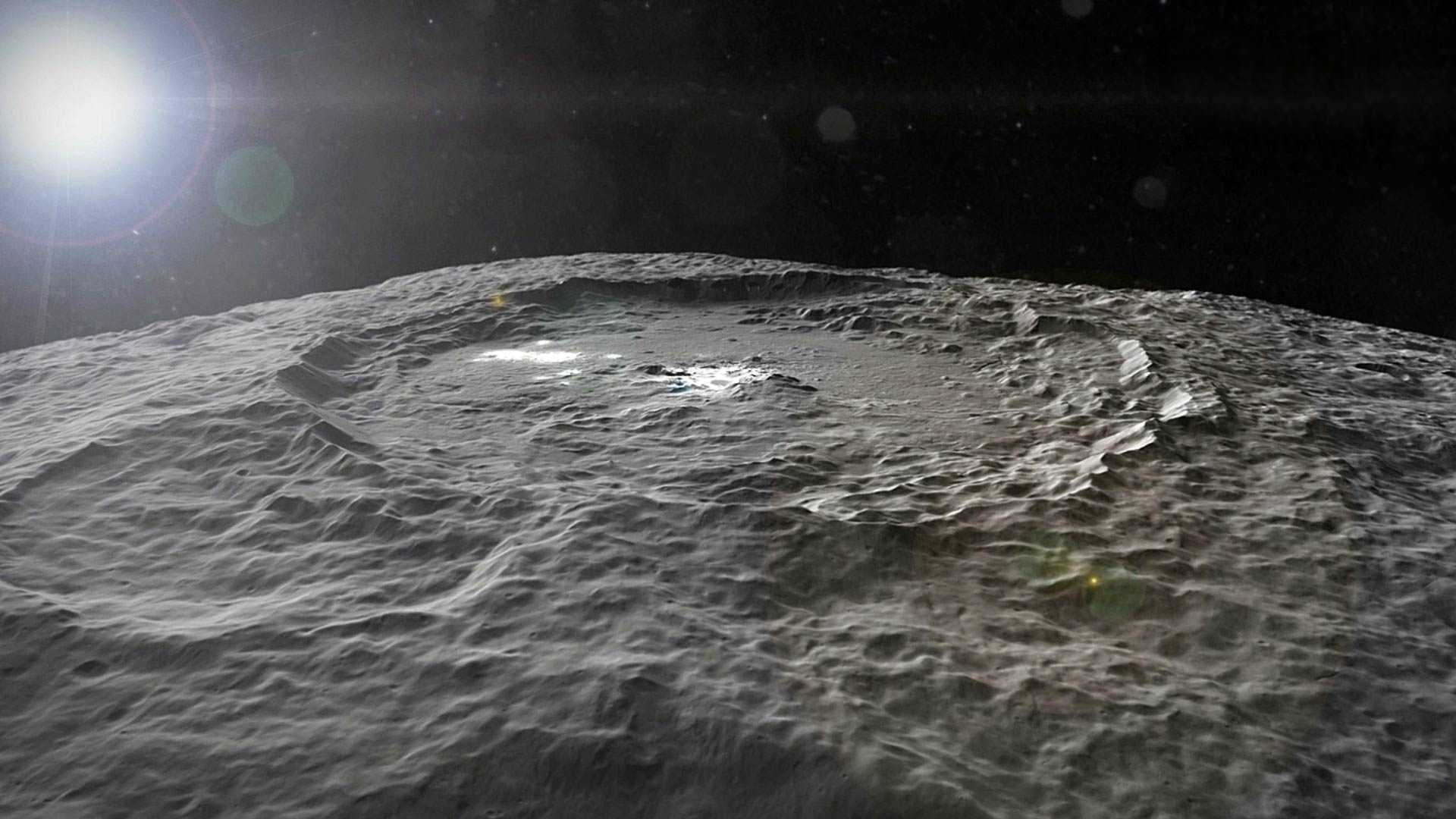 Станция Dawn нашла остатки рассола и органику в кратере Урвара на Церере
