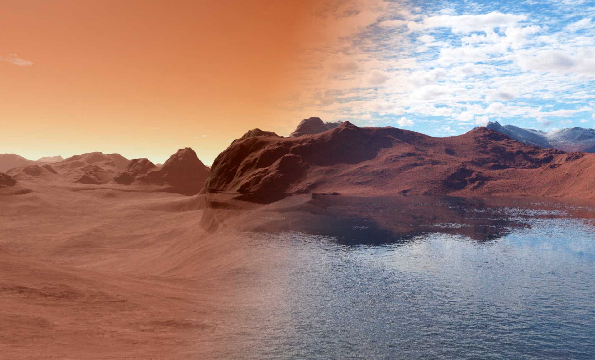 Молодой Марс мог покрывать океан глубиной до километра